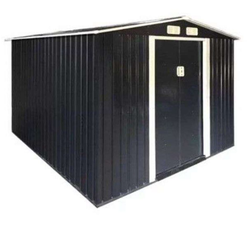 Landhonor LHR-MS1010 10ft X 10ft Galvanized Apex Roof Metal Shed