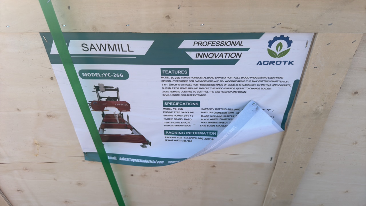 Portable SawmillAGT2026UnusedYC-26G