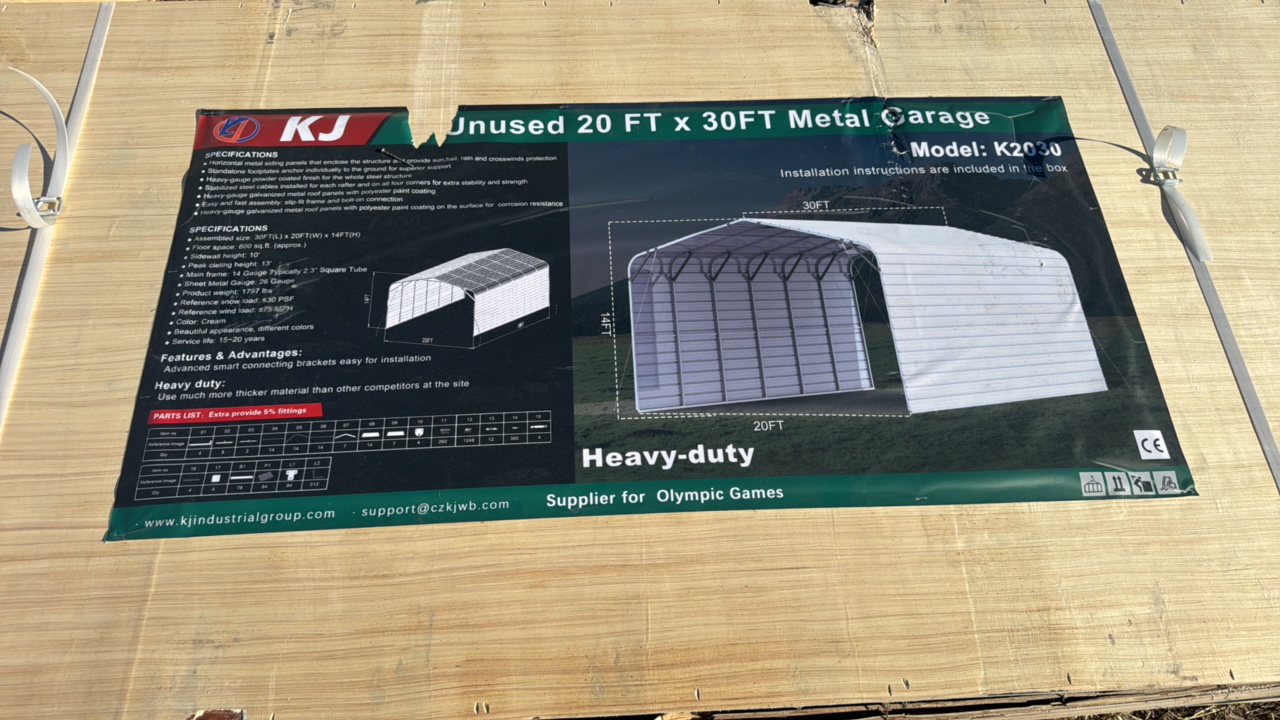 2025 K2030 Unused Unused 20 FT x 30FT Metal Garage