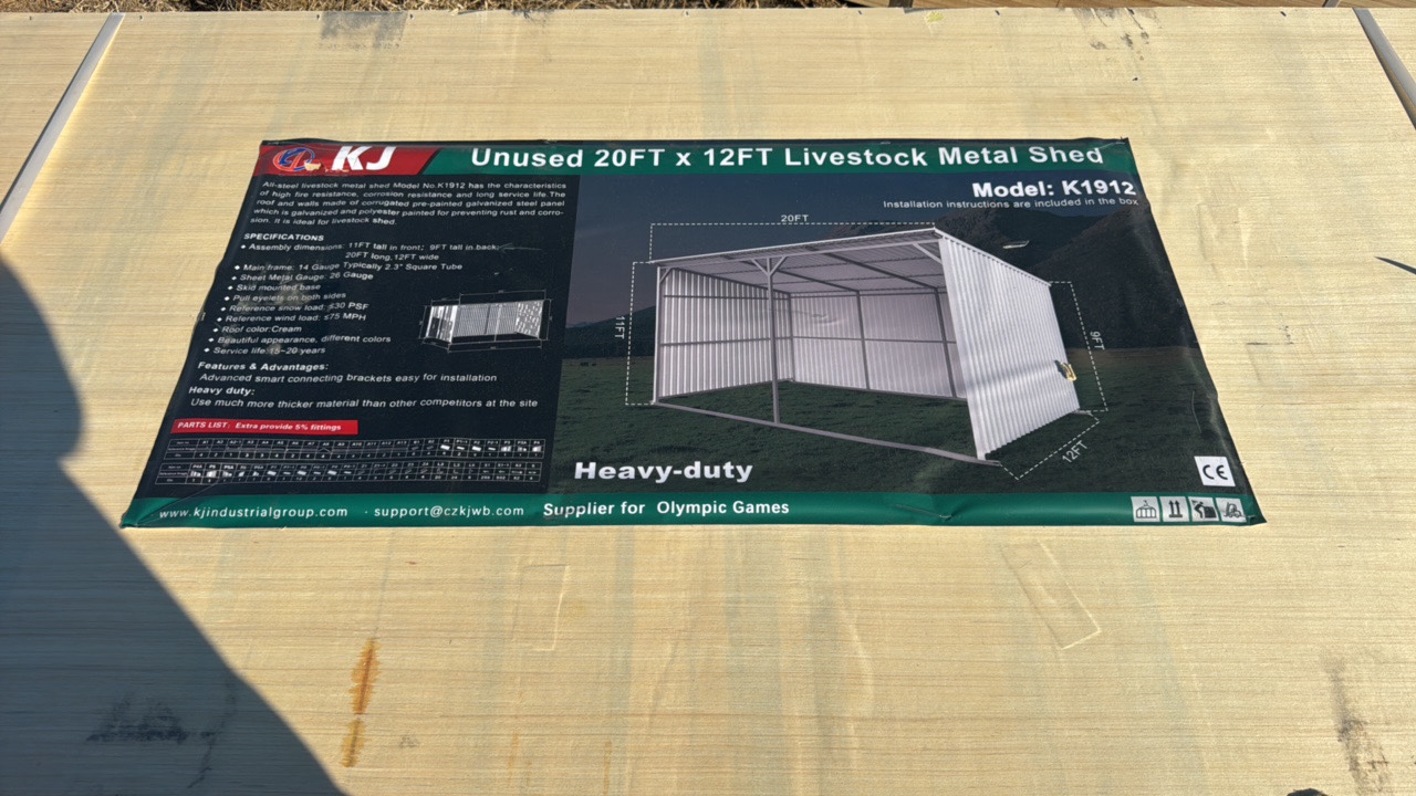 2025 K1912 Unused 20FTx12FT Livestock Metal Shed