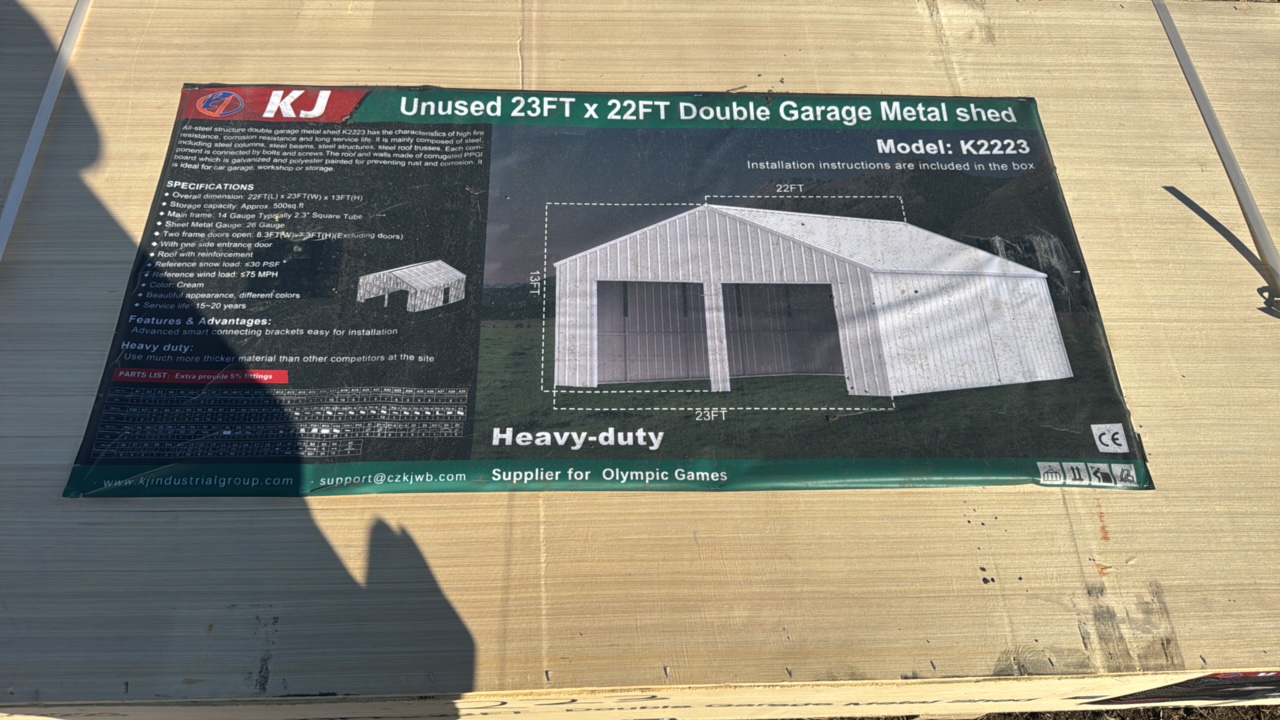 2025 K2223 Unused 23ftx22ft Double Garage Metal shed