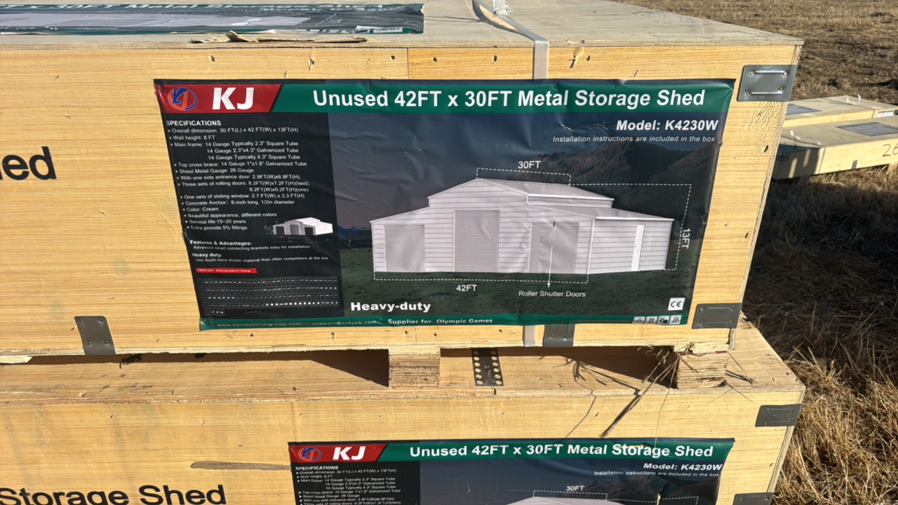 2025 K4230W Unused Unused 42FT x 30FT Metal Storage Shed