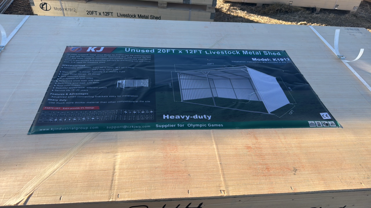 2025 K1912 Unused 20FTx12FT Livestock Metal Shed