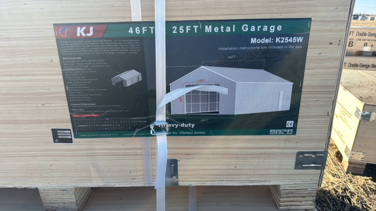 2025 K2545W Unused 46FTx 25FT Metal Garage