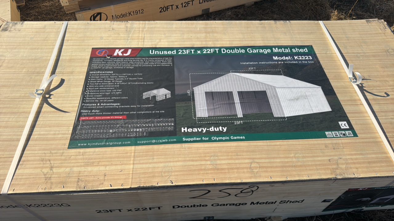 2025 K2223 Unused 23ftx22ft Double Garage Metal shed