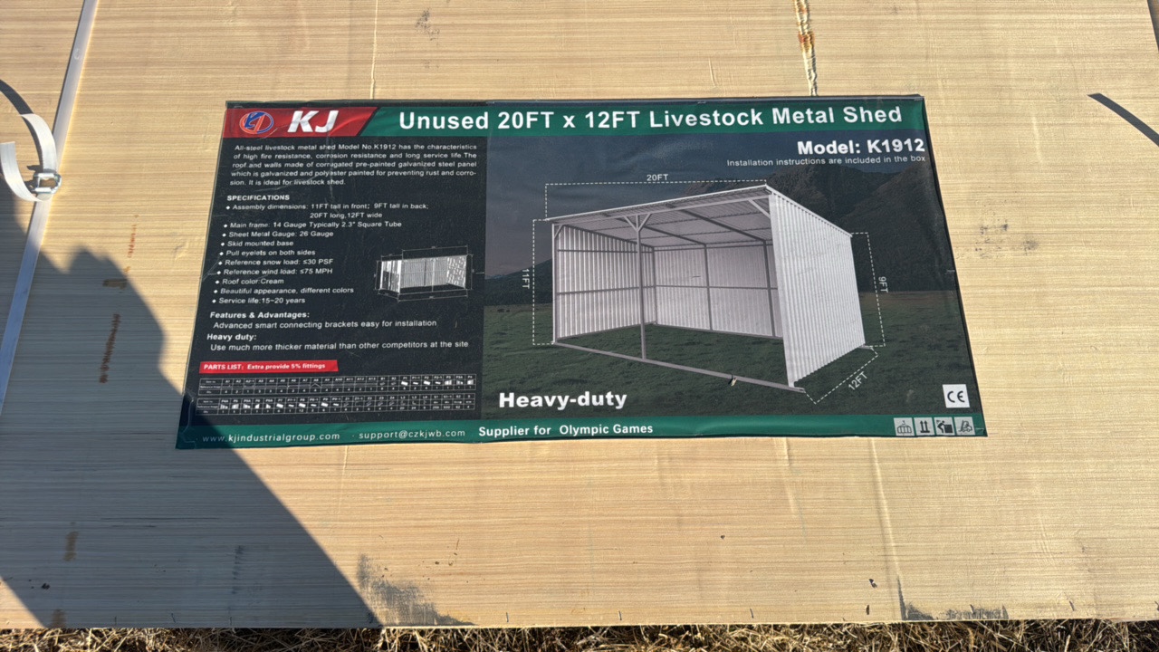 2025 K1912 Unused 20FTx12FT Livestock Metal Shed