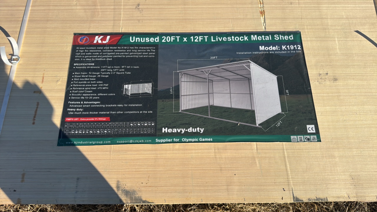 2025 K1912 Unused 20FTx12FT Livestock Metal Shed