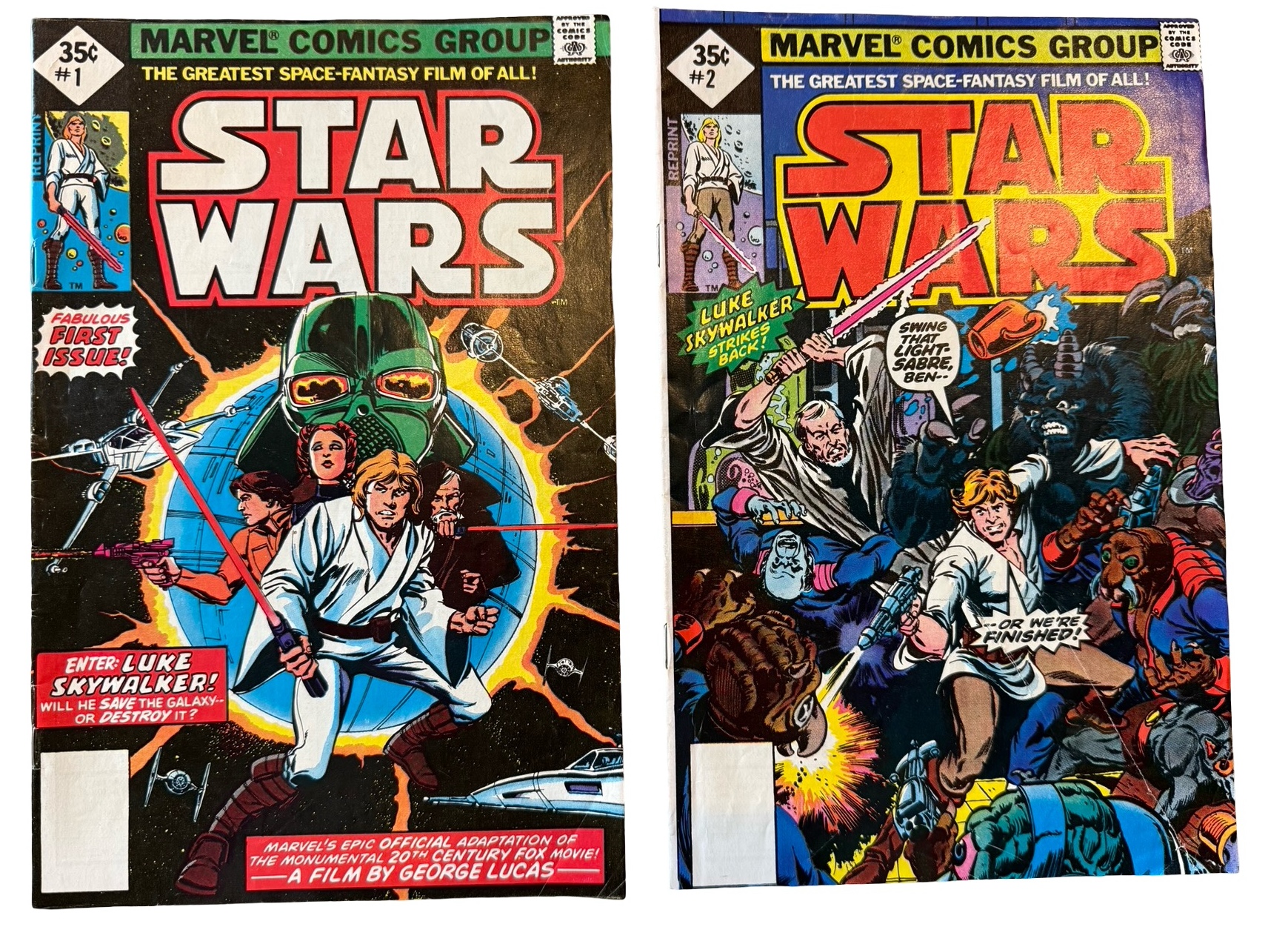 Marvel's Star Wars #1 & #2  Diamond Print Issues - Reprints 35 Cents- NO UPC