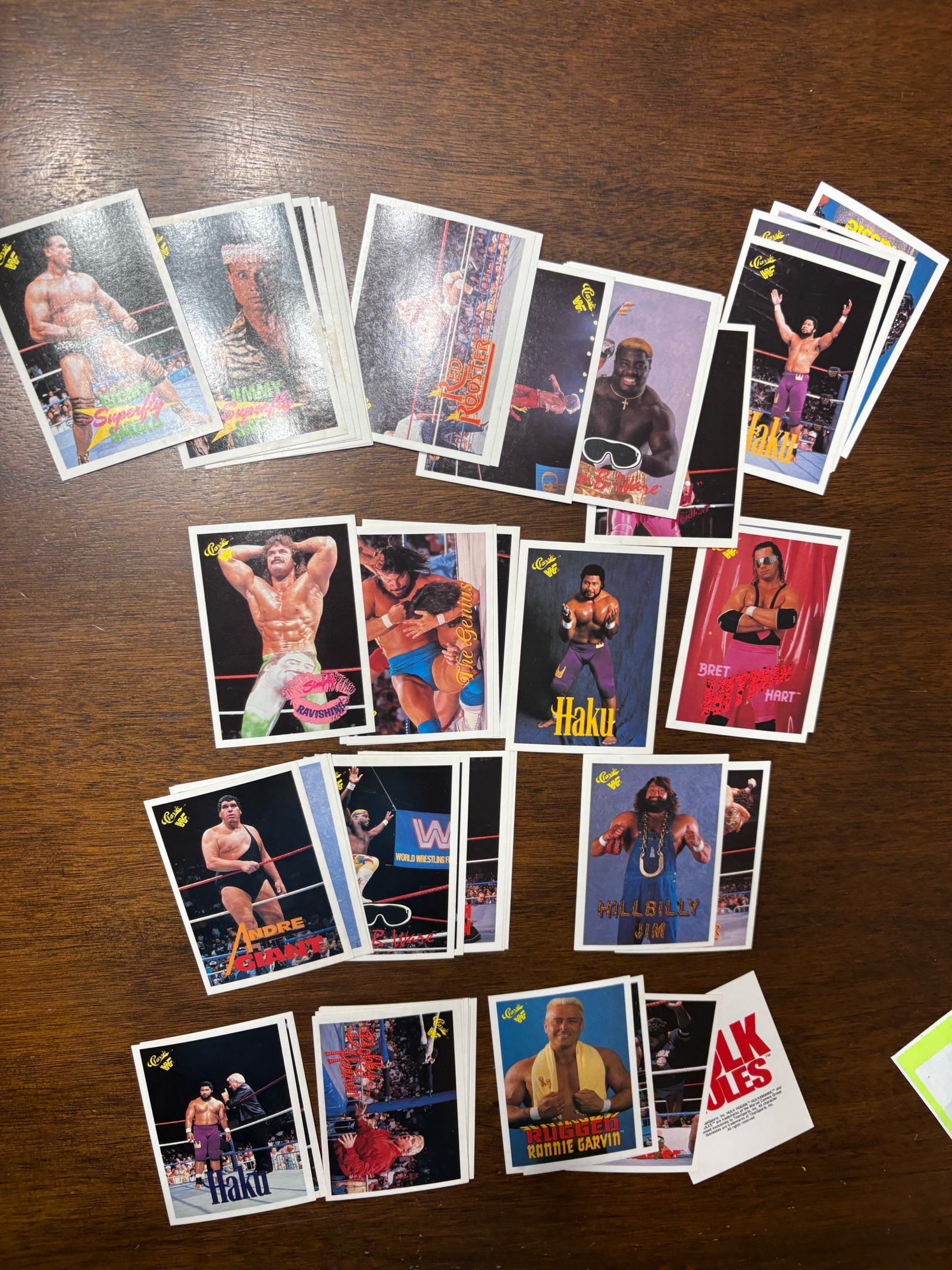 Vintage WWE Wrestling Trading Cards Featuring Legendary Wrestlers