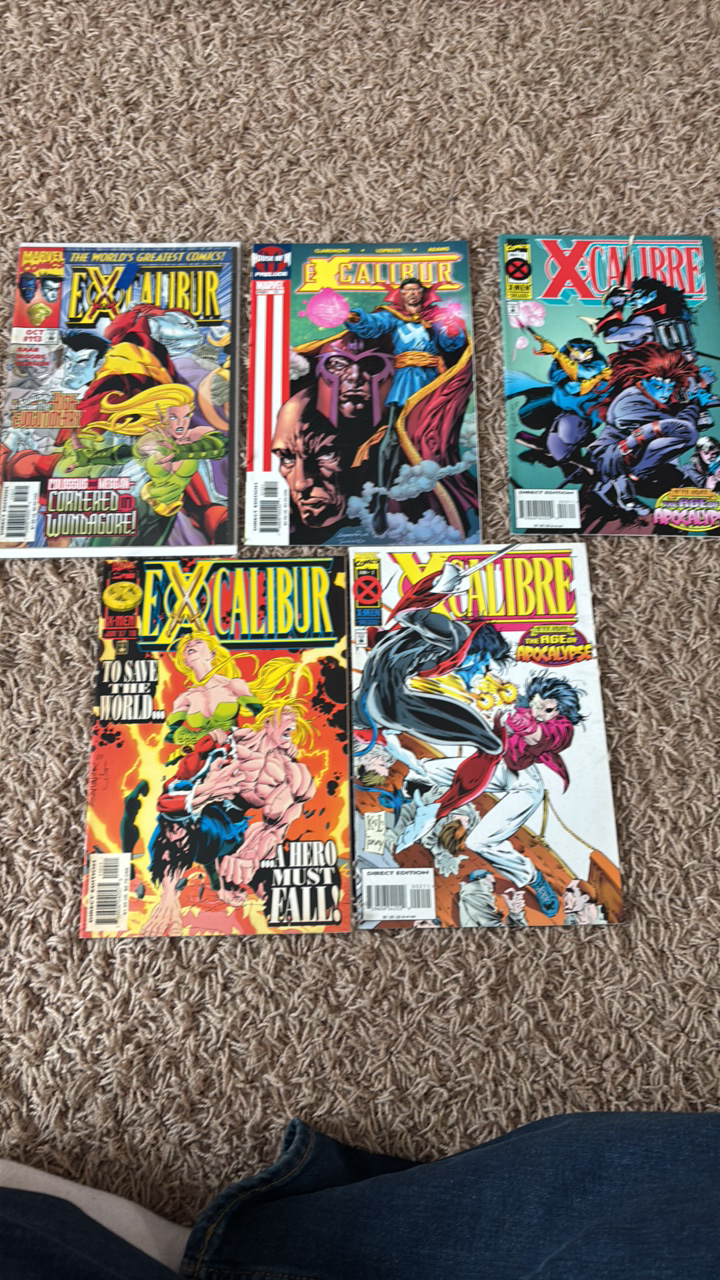 Excalibur Comic Book Lot, 5 Comic Books, Spinoff of X-Men Series