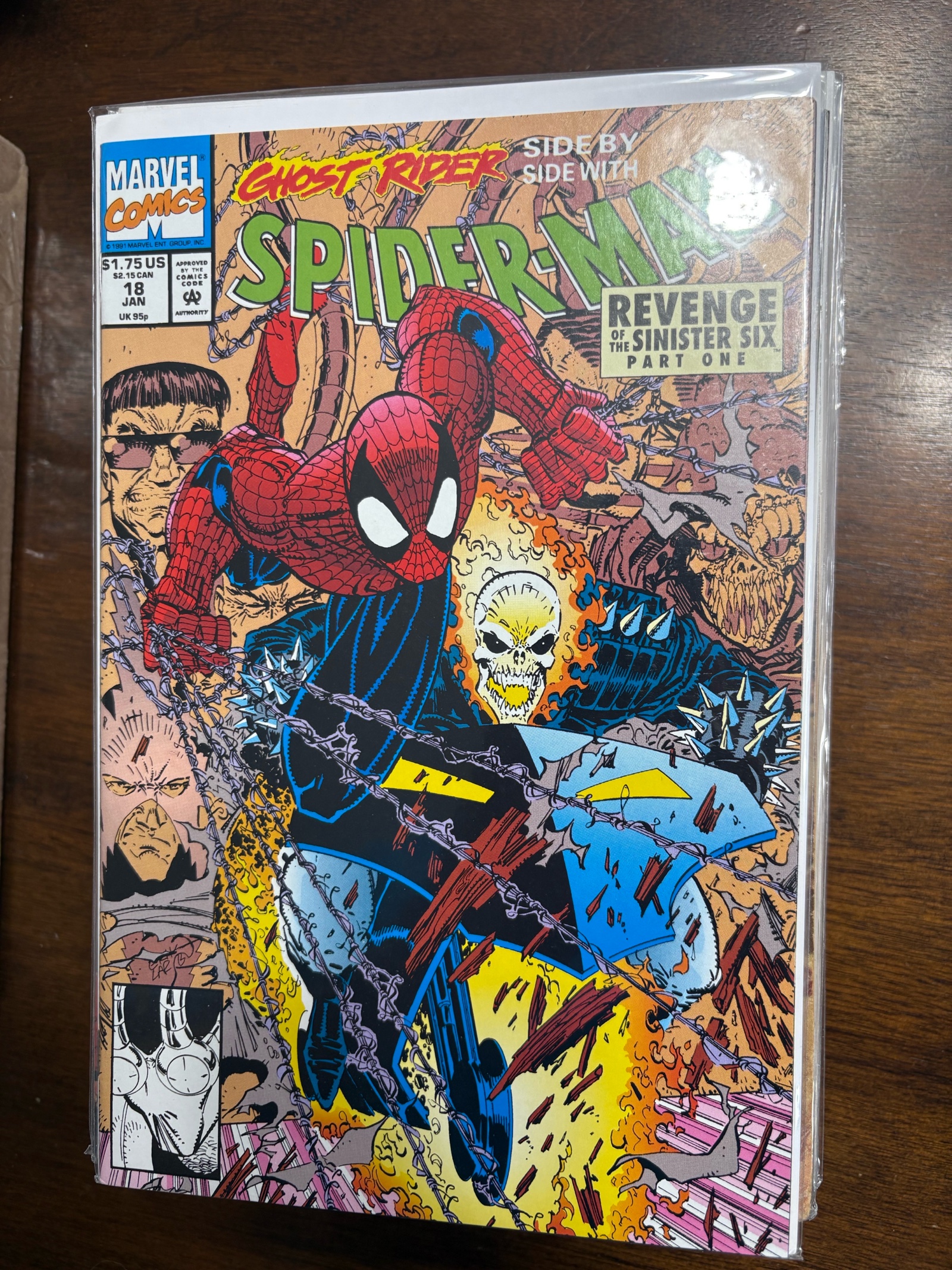 Spider-Man Side by Side with Ghost Rider Revenge of the Sinister Six Marvel Comics Issue #18