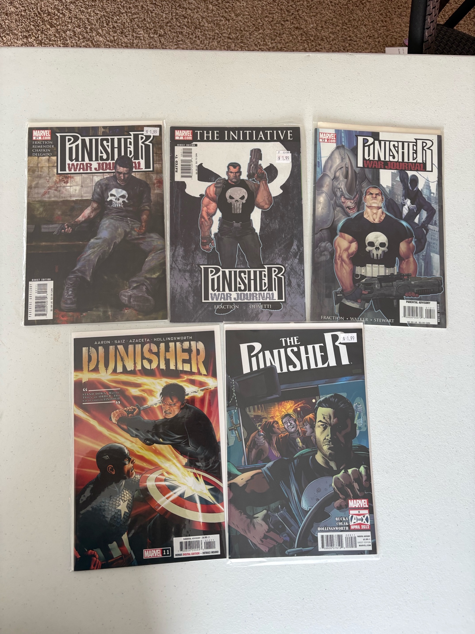 The Punisher Marvel Comics Lot 5 Comics