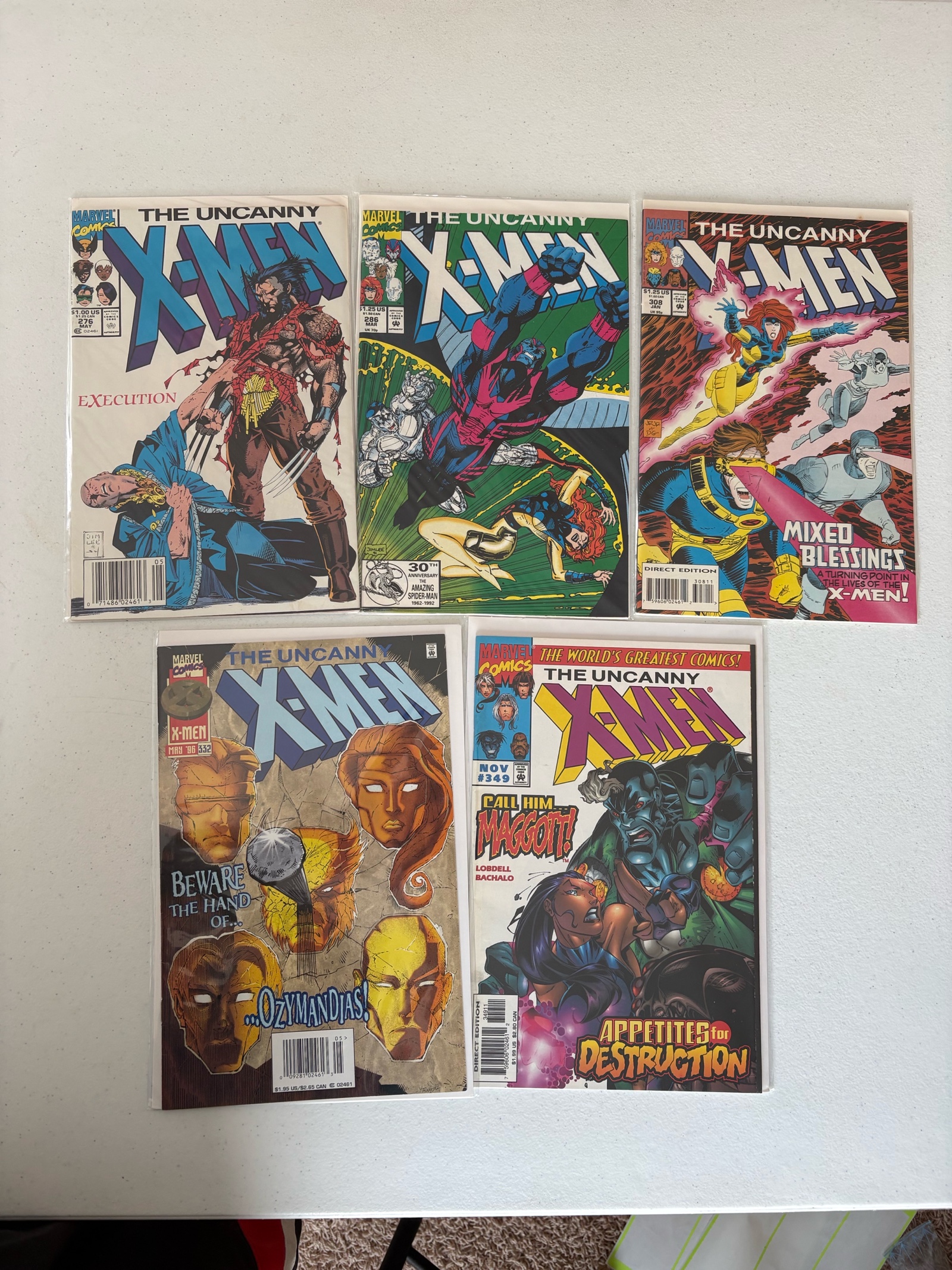 X-Men Comic Book Lot 5 Comics Marvel