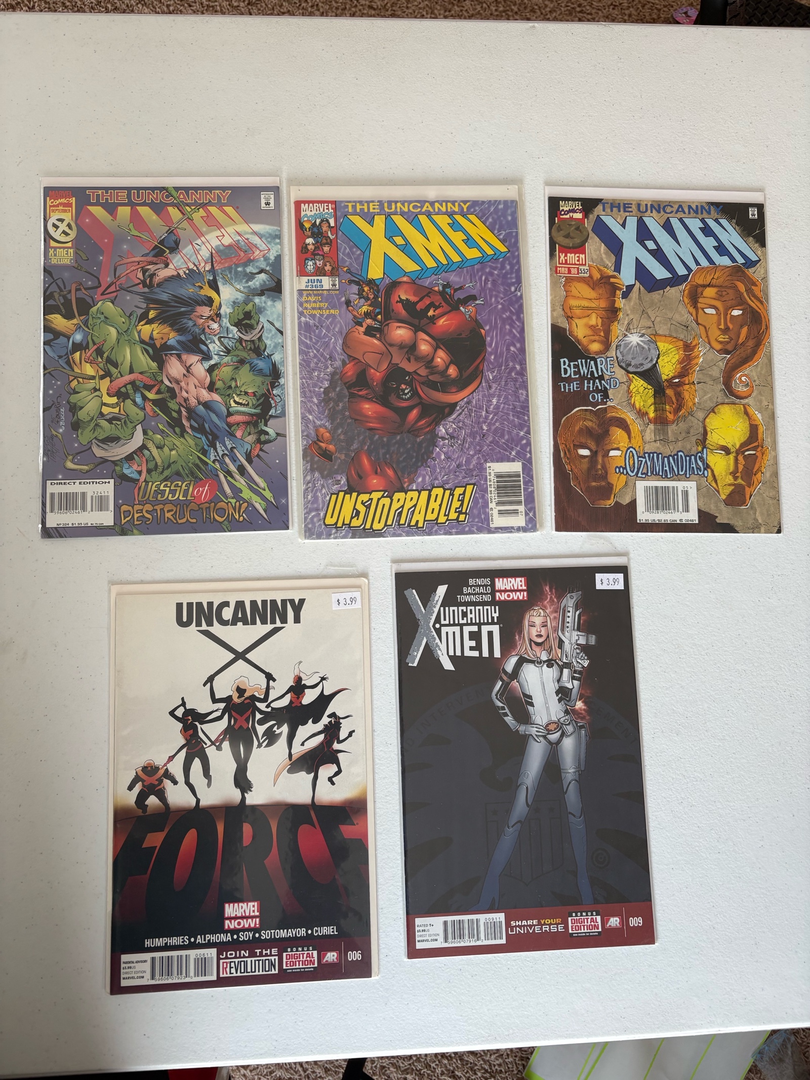 X-Men Comic Book Lot 5 Comics Marvel