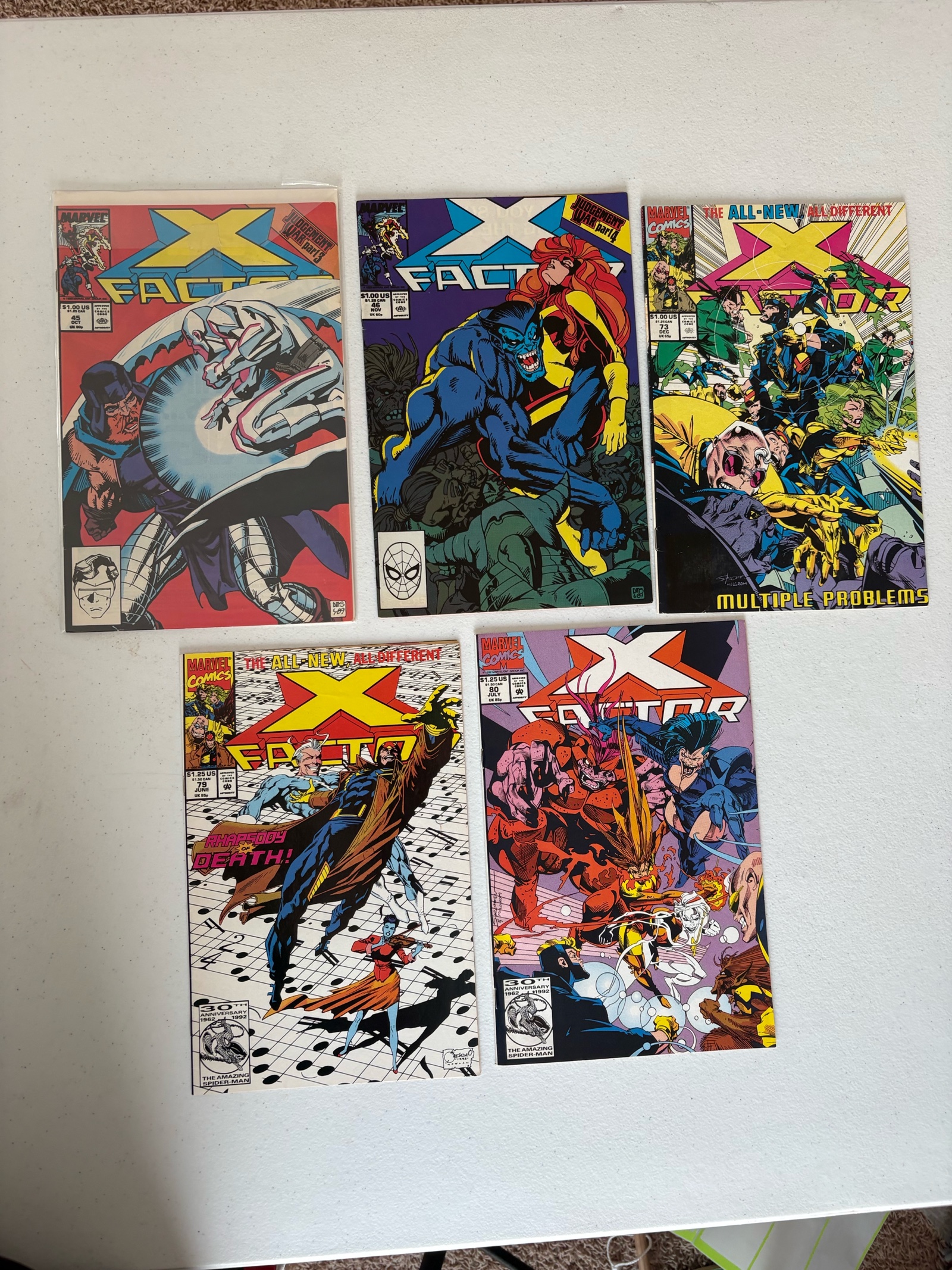 X-Factor Comic Book Lot 5 Comics Marvel Spinoff of X-Men