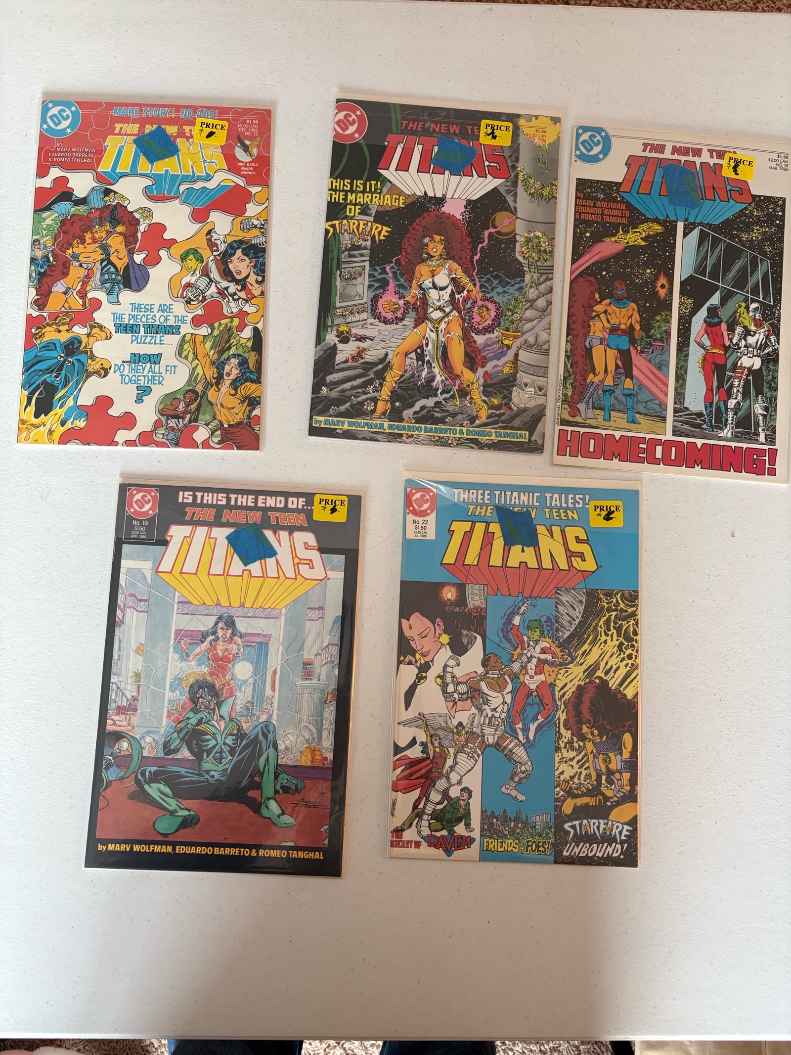 The New Teen Titans Comic Book Lot, 5 Comics DC
