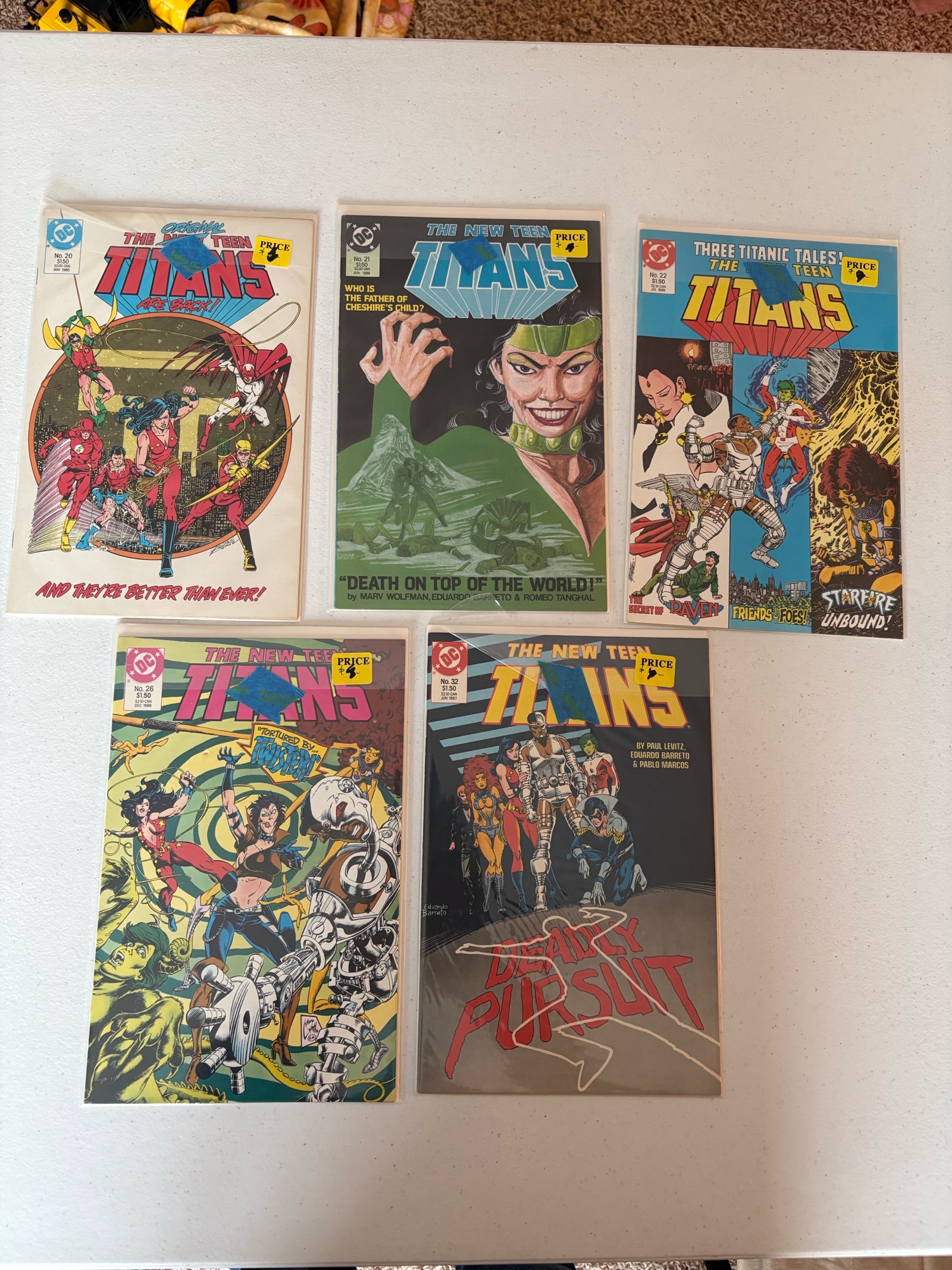 The New Teen Titans Comic Book Lot, 5 Comics DC