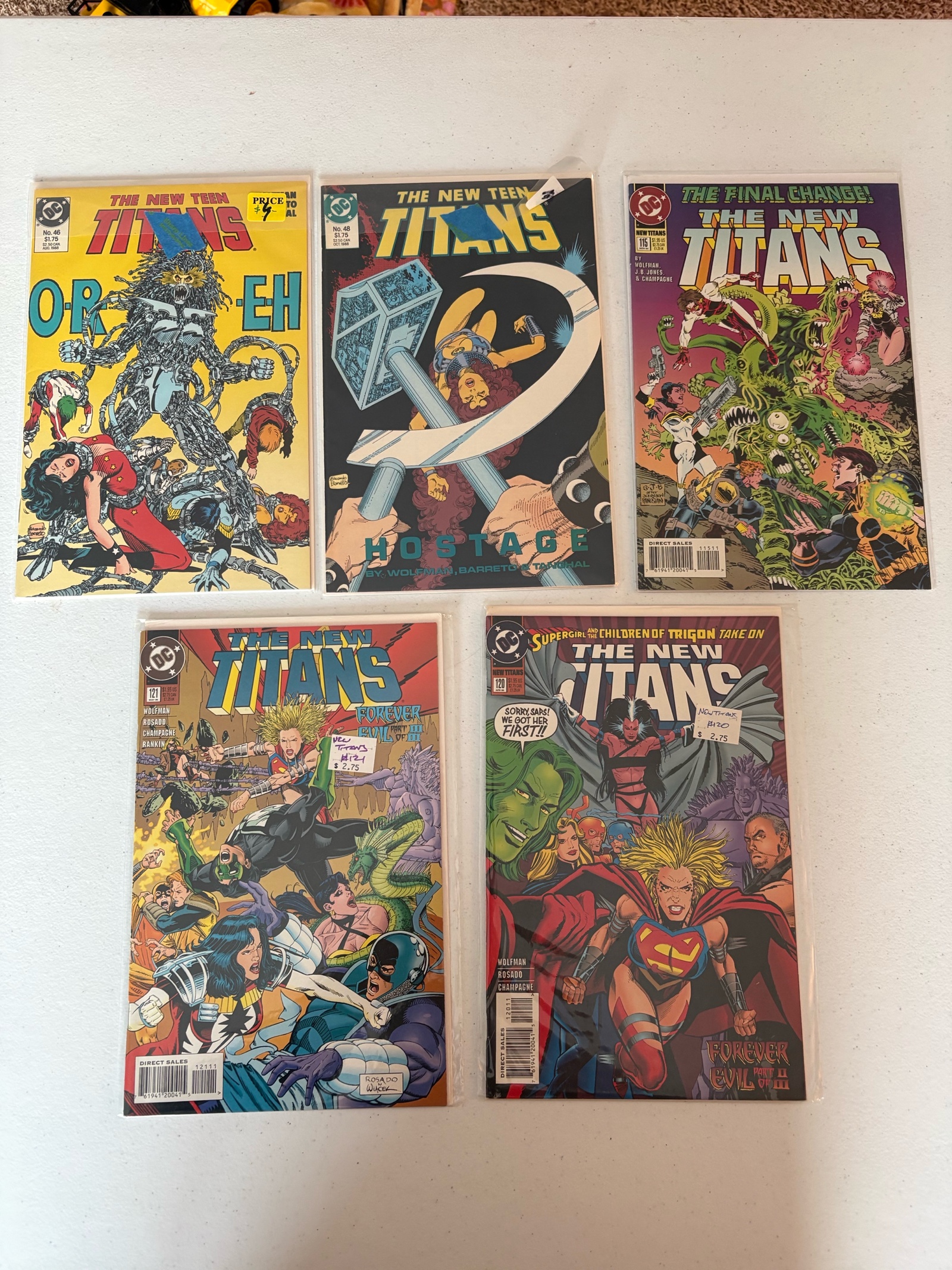 The New Teen Titans Comic Book Lot, 5 Comics DC