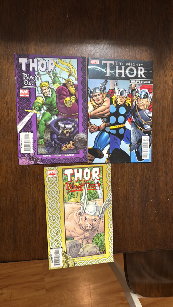 Thor Comic Book Lot Marvel 3 Comics