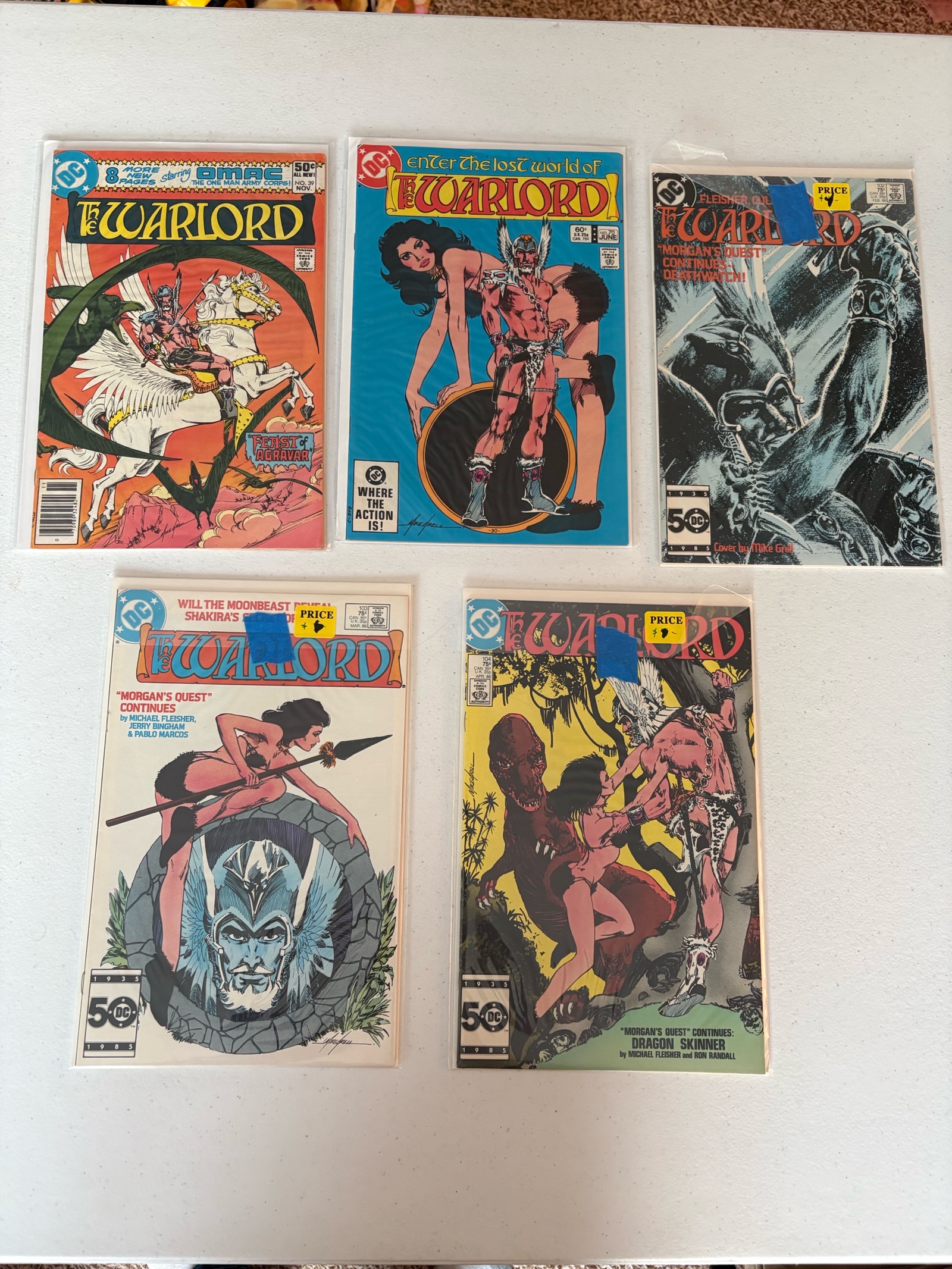Warlord Annuals Comic Book Lot, 5 Comics From DC Comics
