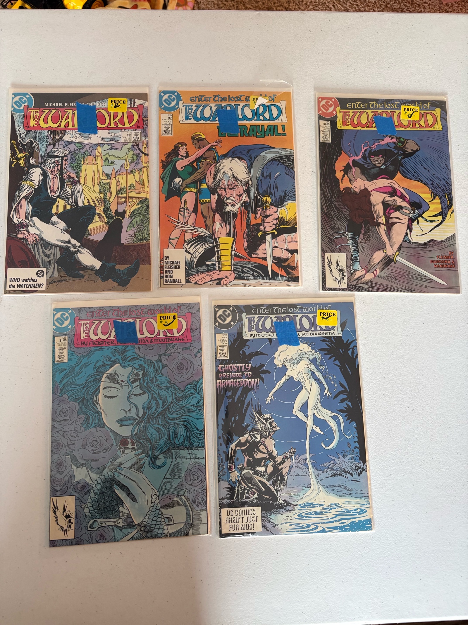Warlord Annuals Comic Book Lot, 5 Comics From DC Comics