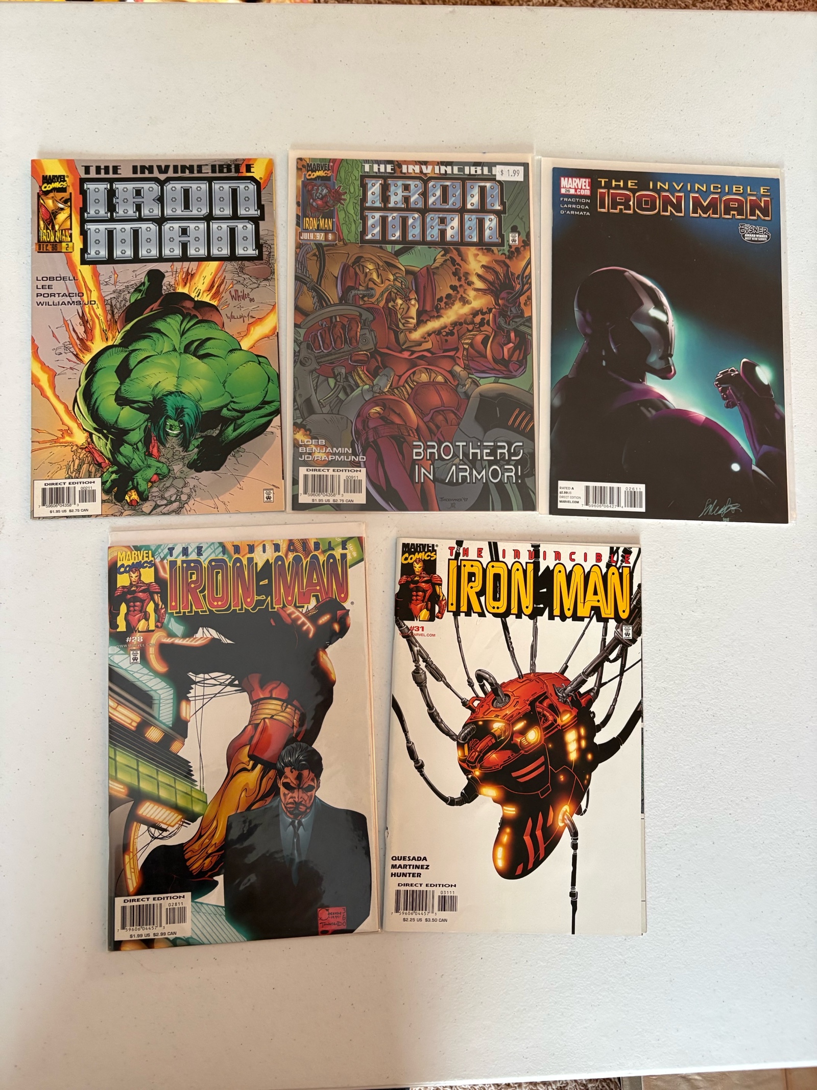 Iron Man Comic Book Lot 5 Marvel Comics