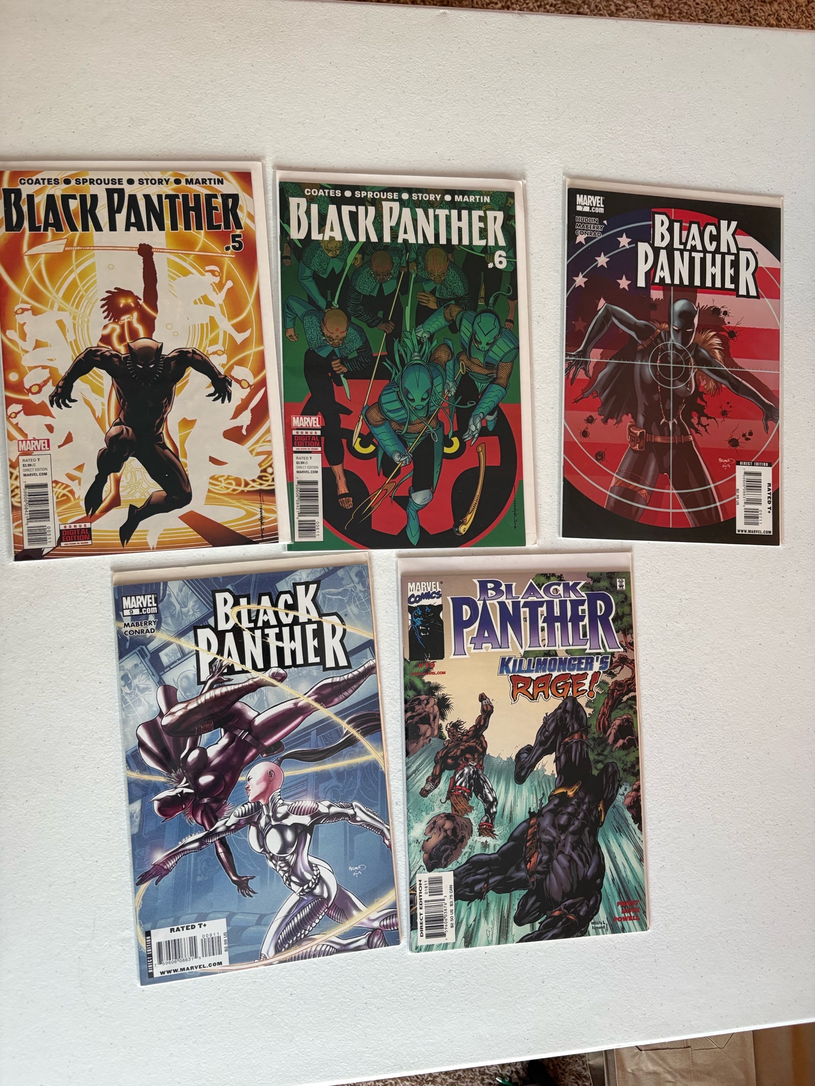 Black Panther Comic Book Lot, 5 Comics Marvel