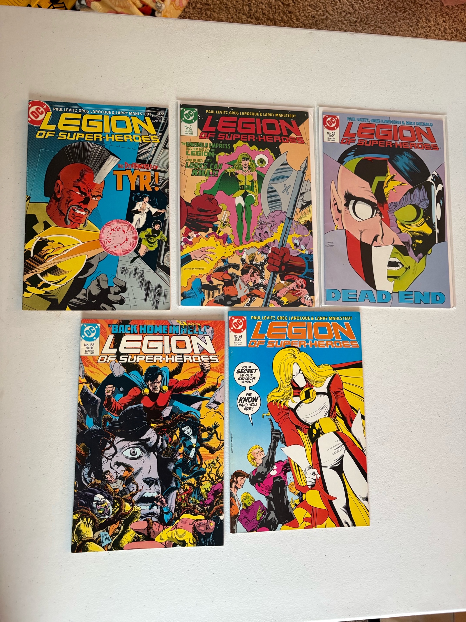 Legion of Super Heroes Comic Book Lot, 5 Comics From DC