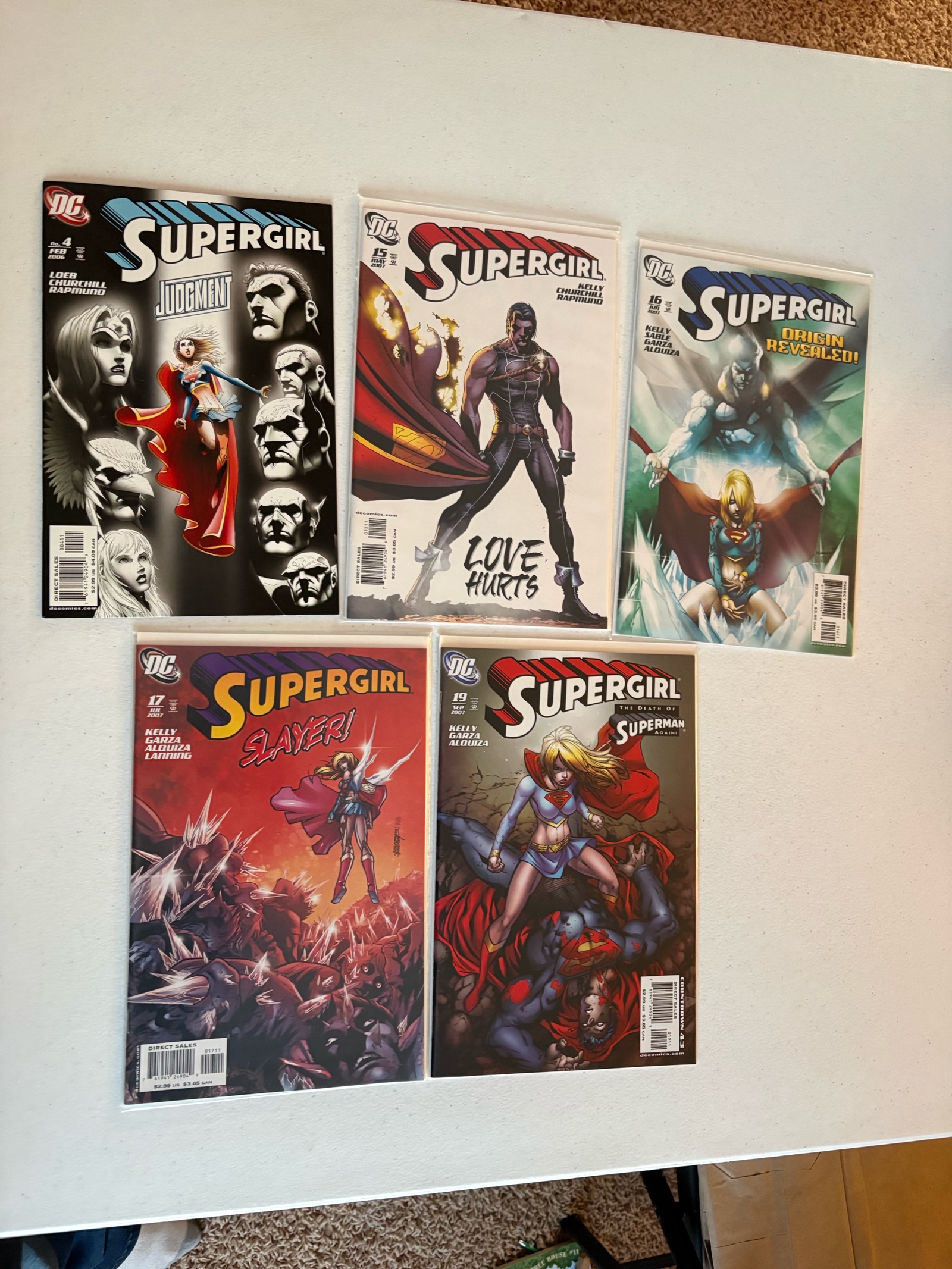 Super Girl Comic Book Lot, 5 Comics From DC Publishing
