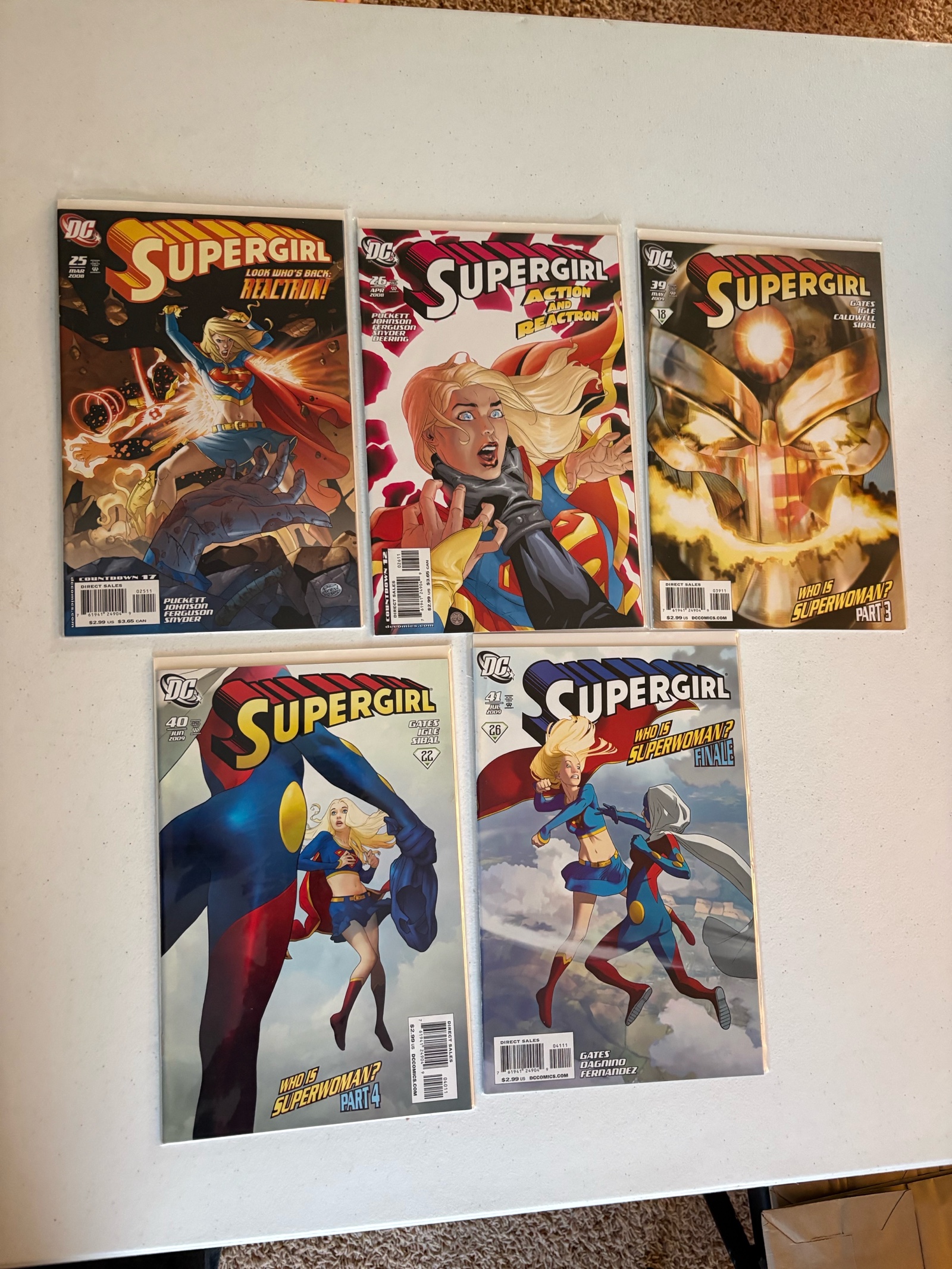 Super Girl Comic Book Lot, 5 Comics From DC Publishing