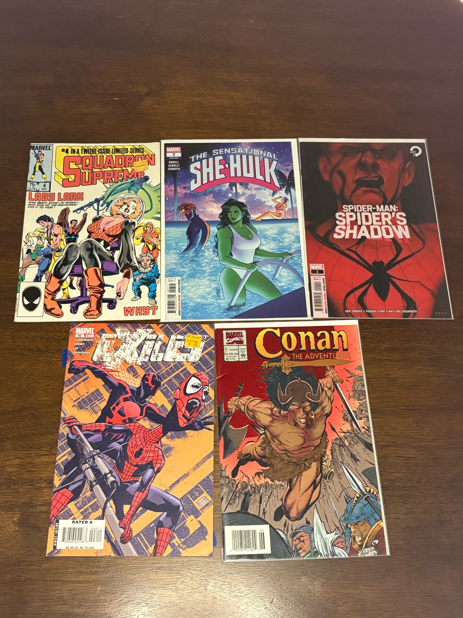 Marvel Comic Book Lot, Mix of Heroes, 5 Comic Books