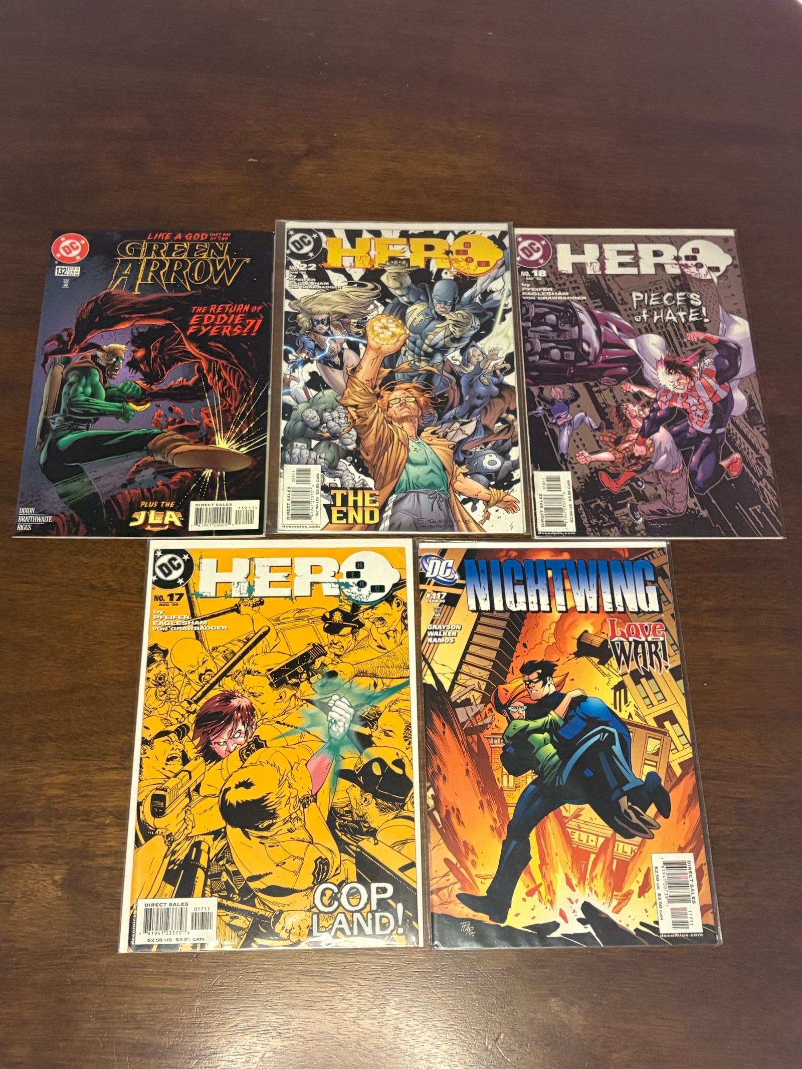 DC Comic Book Lot, Mix of Heroes, 5 Comic Books