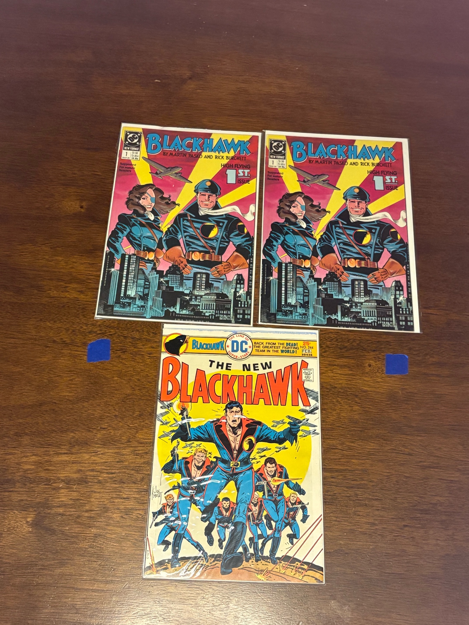 Black Hawk Vintage Comic Book Lot, 3 Comics From DC Publishing