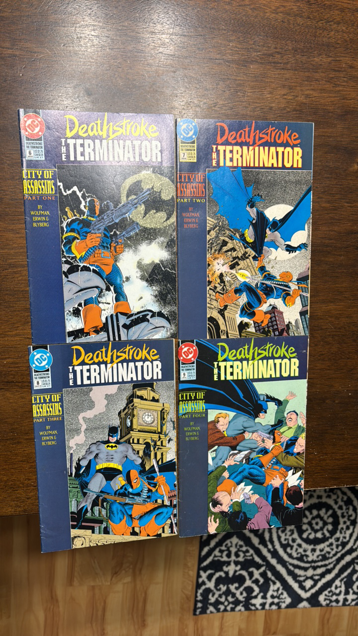 Deathstroke The Terminator Comic Book Lot, DC Comics #s 6,7,8,9