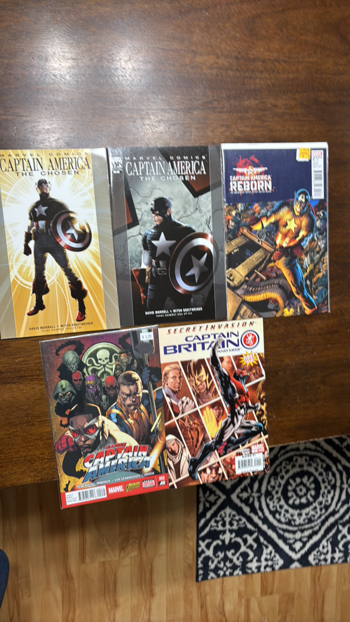Captain America Comic Book Lot, 5 Marvel Comics