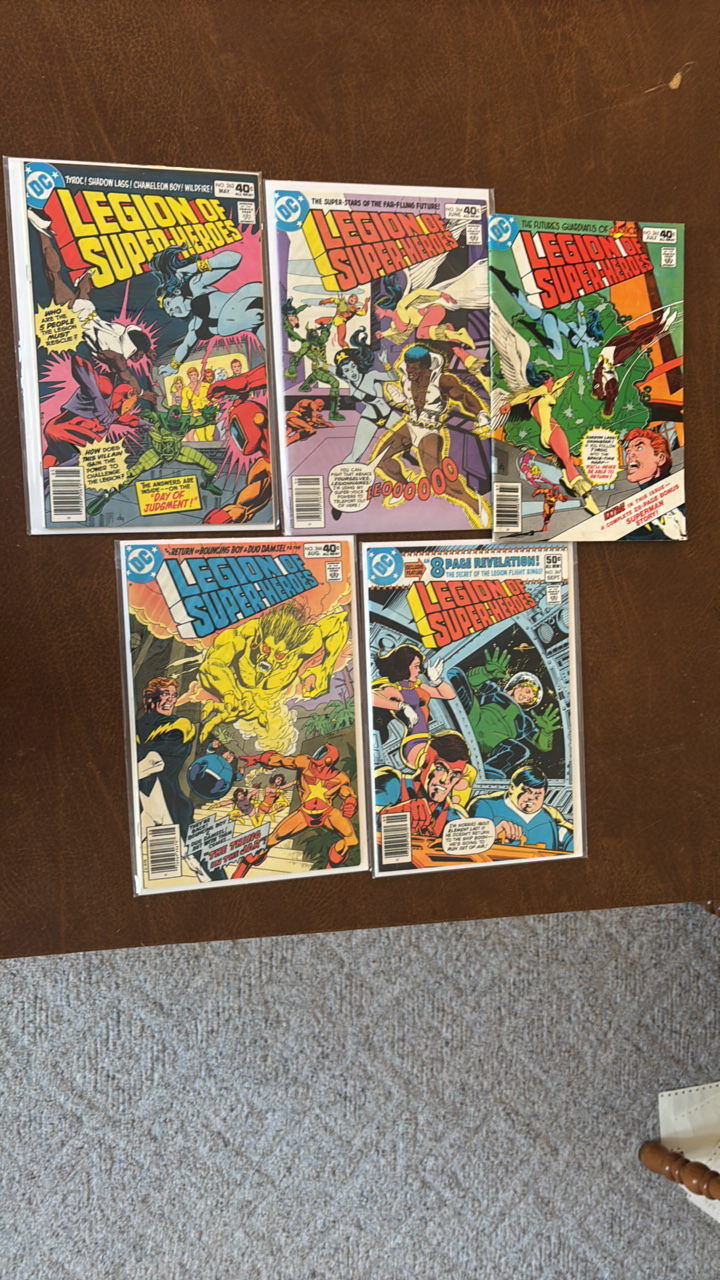 Legion of Super Heroes Comic Book Lot, DC Comics Issues 263,264,265,266,267