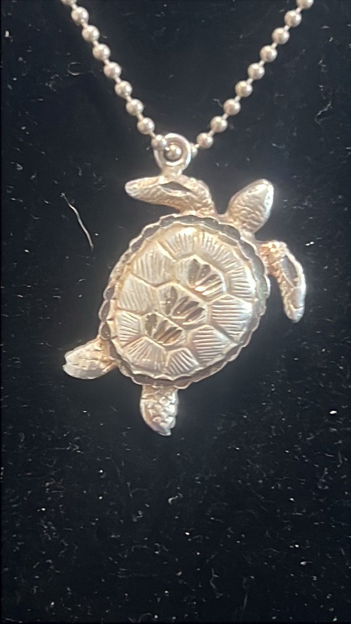 Sterling silver turtle pendant