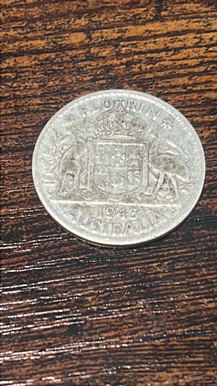 Sterling silver 1943 Australian florin