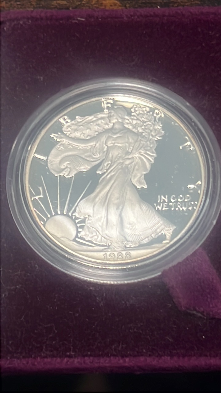 proof 1988 s silver eagle 1ozt of of pure silver