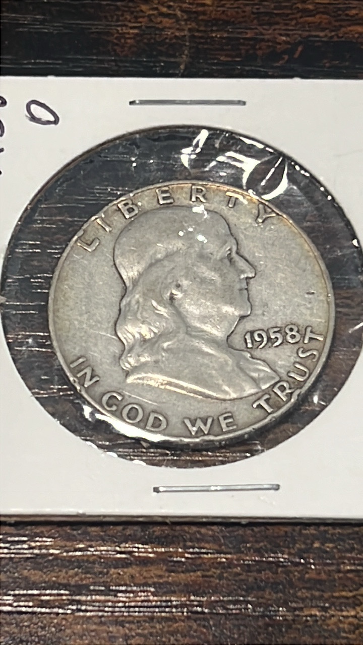 1958 d Benjamin Franklin half dollar