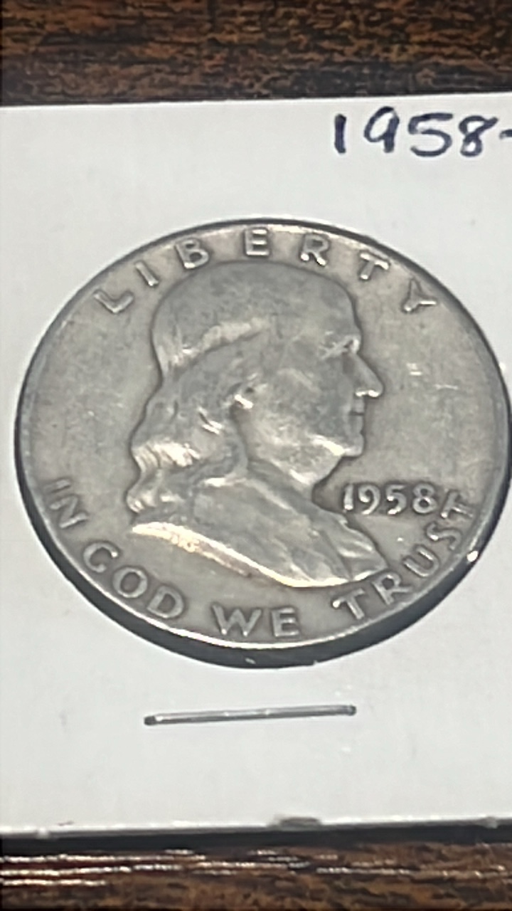 1958 d Benjamin Franklin half dollar