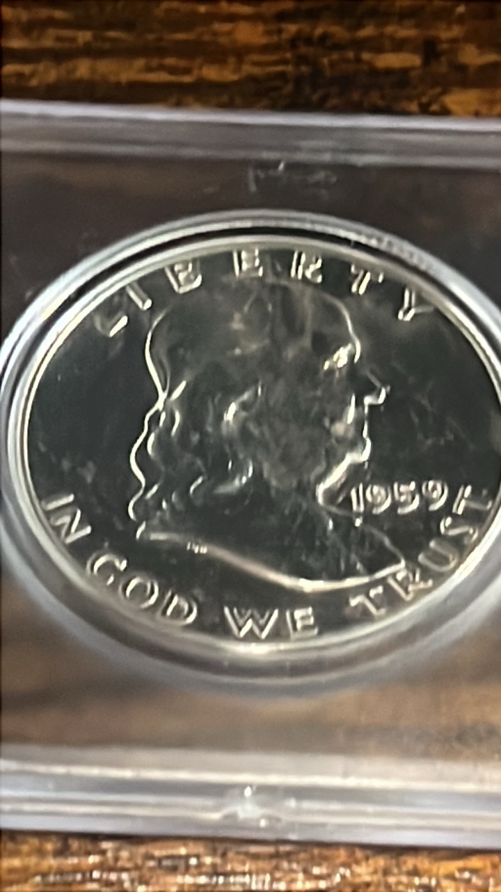 proof 1959 Benjamin Franklin half dollar
