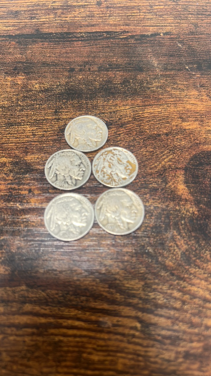 Buffalo nickels lot of 5 1927-1937