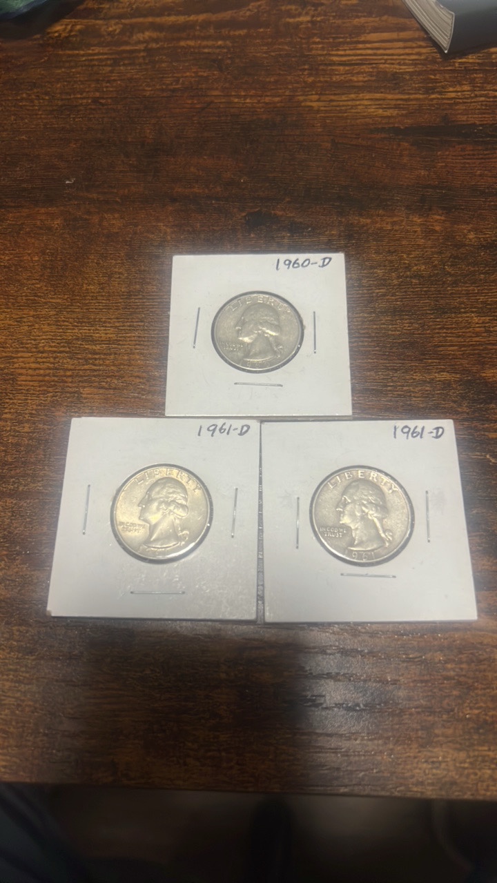 90% silver Washington quarter lot of 3