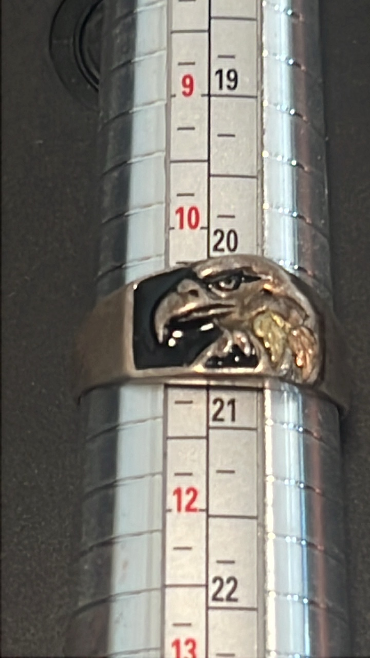 Sterling silver and black hills gold ring size 11