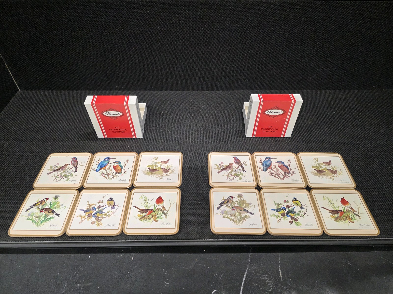 Vintage Cork Coasters with Birds on them