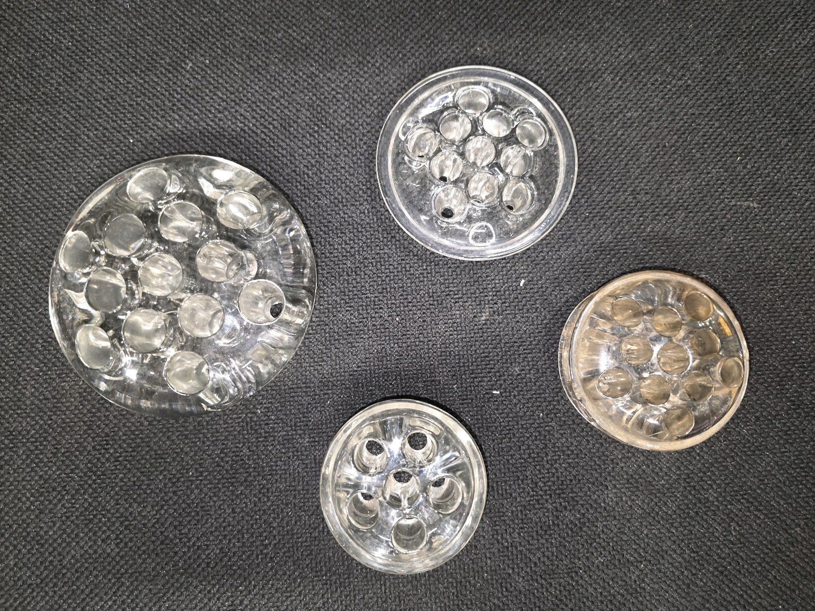 Vintage Clear Glass Flower Frogs ( Vase Inserts )