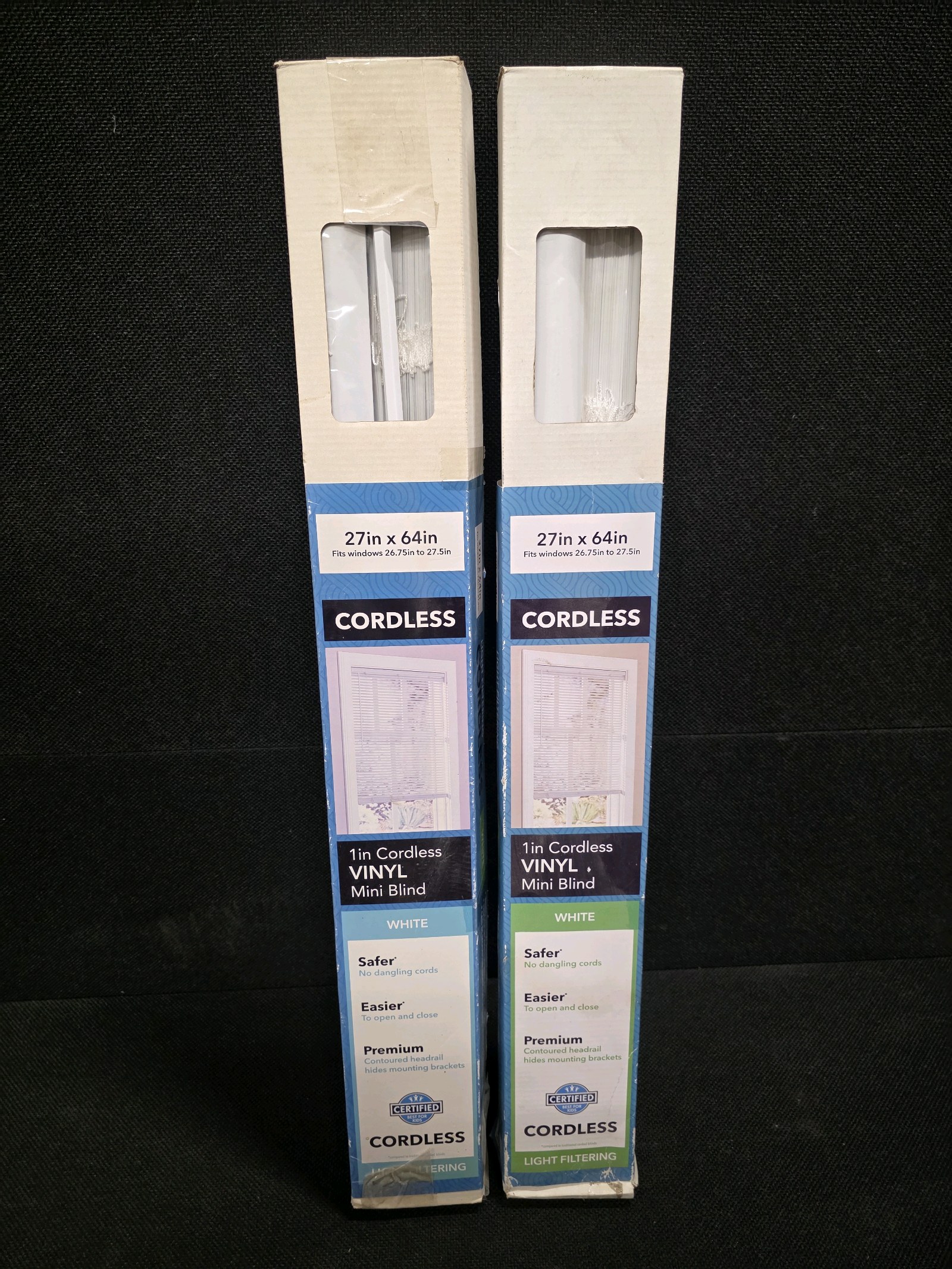 Mainstays 1-inch Cordless Vinyl Mini Blinds in white