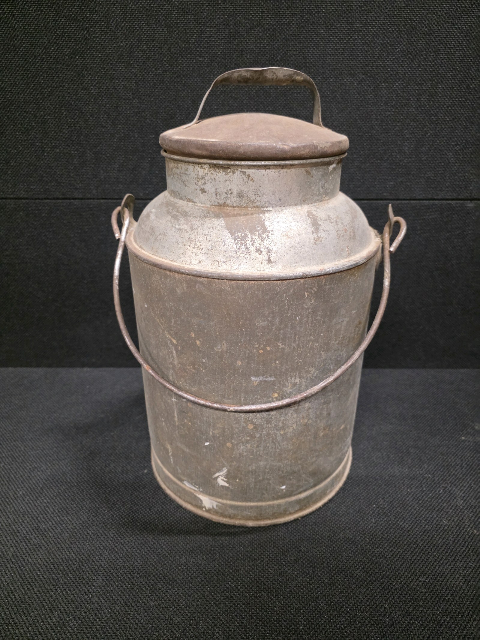 Vintage Metal Milk Can with Lid