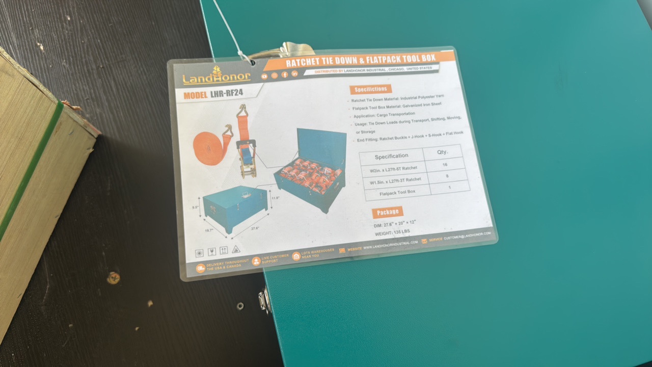 Ratchet Tie Down & Flatpack Tool BoxLandhonor2025UnusedLHR-RF25